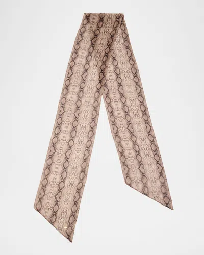 SAINT LAURENT SNAKE-PRINT SILK SCARF