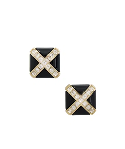 SAINT LAURENT SAINT LAURENT EMBELLISHED CROSS SQUARE EARRINGS