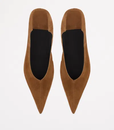 SAINT LAURENT SUEDE ZAZA BALLET FLATS