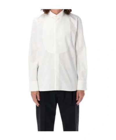 SAINT LAURENT SAINT LAURENT CURVED HEM TUXEDO SHIRT