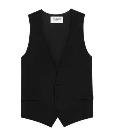SAINT LAURENT VEST IN SILK CREPE MUSLIN