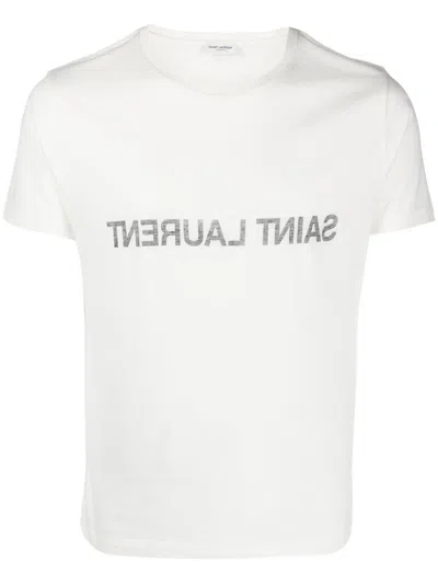 SAINT LAURENT SAINT LAURENT WHITE COTTON T-SHIRT