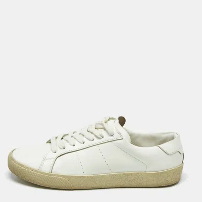 SAINT LAURENT SAINT LAURENT WHITE LEATHER COURT CLASSIC SNEAKERS SIZE 39