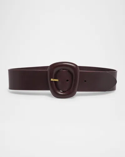 SAINT LAURENT WIDE VEGETAL LEATHER BELT