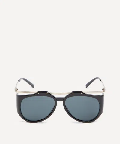 SAINT LAURENT SAINT LAURENT WOMEN'S AMELIA FLOATING INJECTION BLACK FRAME SUNGLASSES