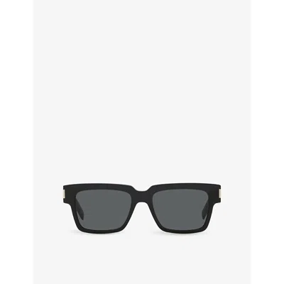 SAINT LAURENT WOMENS BLACK SL 732 SQUARE-FRAME ACETATE SUNGLASSES
