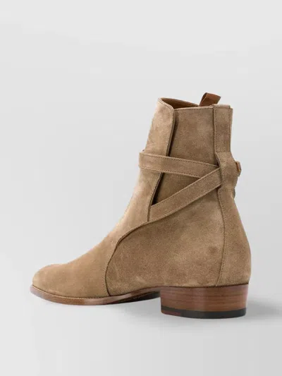 SAINT LAURENT WYATT 30 SUEDE LEATHER BOOTS