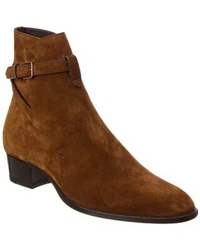 SAINT LAURENT SAINT LAURENT WYATT JODPHUR SUEDE BOOTIE MEN'S BROWN 40
