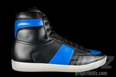 SAINT LAURENT YVES SAINT LAURENT SIGNATURE COURT CLASSIC HIGH TOP SL/10H BLACK ROYAL BLUE YSL