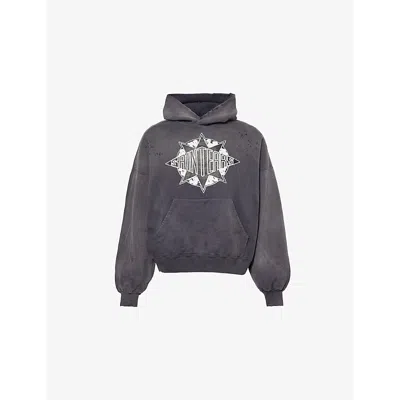 SAINT MXXXXXX XXXXXX MENS BLACK DT GRAPHIC-PRINT COTTON HOODY