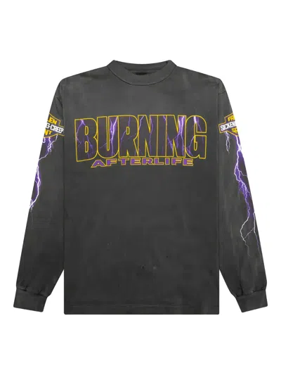 SAINT MXXXXXX LIGHTNING-BOLT GRAPHIC LONG-SLEEVE T-SHIRT