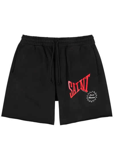 SAINT MXXXXXX SAINT MXXXXXX LOGO-PRINT COTTON SHORTS
