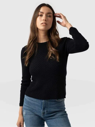 SAINT AND SOFIA SAINT + SOFIA HONEYCOMB RIB SWEATER