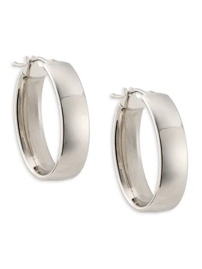 SAKS FIFTH AVENUE MADE IN ITALY WOMEN'S 14K WHITE GOLD HOOP EARRINGS