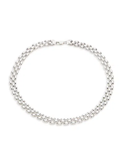 SAKS FIFTH AVENUE MADE IN ITALY WOMEN'S STERLING SILVER CHAIN NECKLACE/18"