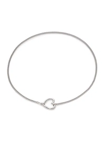 SAKS FIFTH AVENUE MADE IN ITALY WOMEN'S STERLING SILVER HEART LOCK NECKLACE