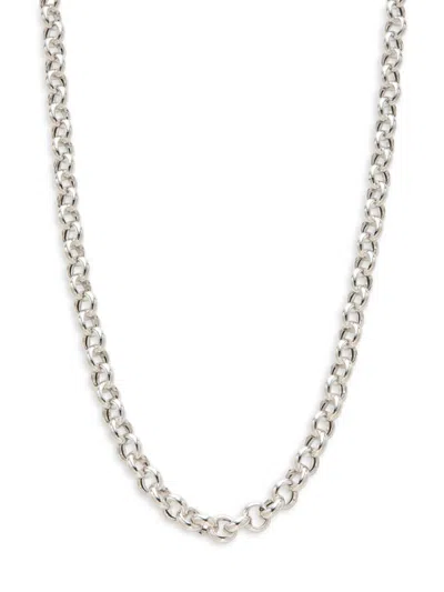 SAKS FIFTH AVENUE MADE IN ITALY WOMEN'S STERLING SILVER ROLO CHAIN NECKLACE