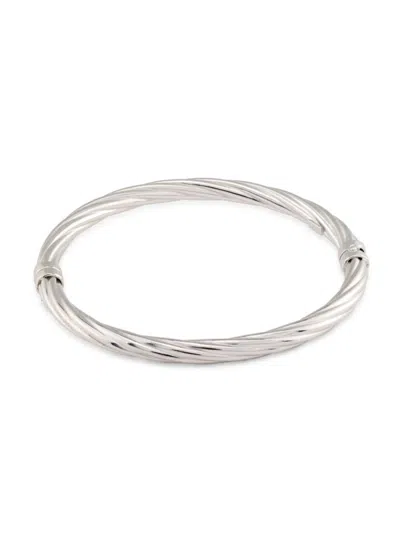 SAKS FIFTH AVENUE MADE IN ITALY WOMEN'S STERLING SILVER TWIST BANGLE BRACELET