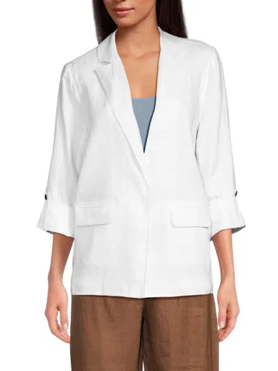 SAKS FIFTH AVENUE WOMEN'S 100% LINEN OVERSIZED BLAZER