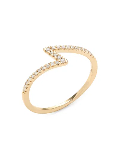 SAKS FIFTH AVENUE WOMEN'S 14K YELLOW GOLD & 0.11 TCW DIAMOND ASYMMETRIC RING