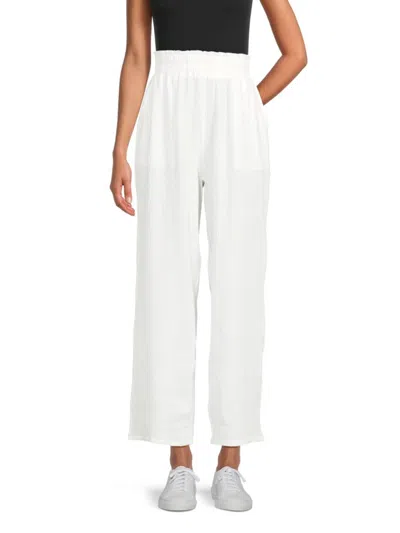 SAKS FIFTH AVENUE WOMEN'S SOLID STRAIGHT-LEG PANTS