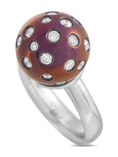 SALAVETTI 18K WHITE GOLD BALL DIAMOND RING