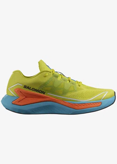 SALOMON MEN'S DRX BLISS RUNNING SHOES IN SULPHUR SPRING/DRAGON FIRE/PEACOCK BLUE