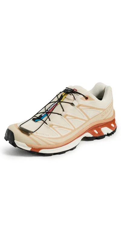 SALOMON XT-6 GORE-TEX SNEAKERS ALMOND MILK/SOFT CLAY/BURNT OCHRE