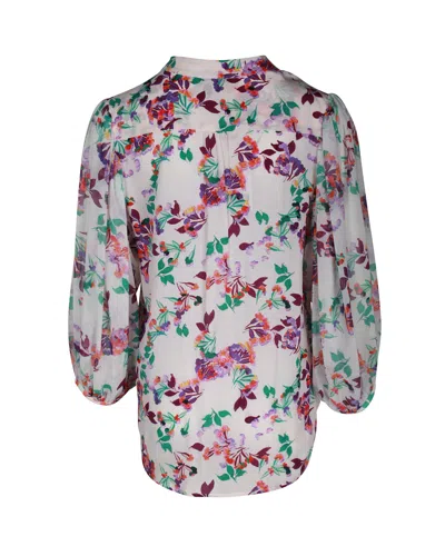 SALONI FLORAL-PRINT SHIRT IN MULTICOLOR SILK