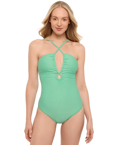 SALT + COVE JUNIORS' DOUBLE KEYHOLE ONE-PIECE SWIMSUIT, EXCLUSIVELY AT MACY'S