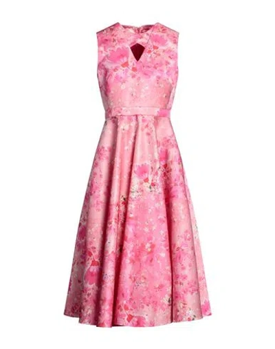 SALVATORE PICCIONE SALVATORE PICCIONE WOMAN MIDI DRESS PINK SIZE 8 POLYESTER, ELASTANE