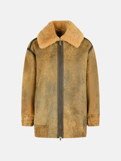SALVATORE SANTORO CAMEL LEATHER JACKET