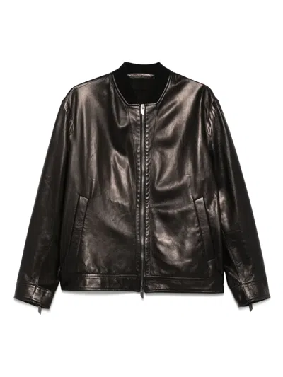SALVATORE SANTORO LEATHER BOMBER JACKET