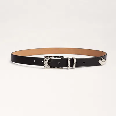 SAM EDELMAN SAM EDELMAN 25MM HAMMERED BELT BLACK LEATHER