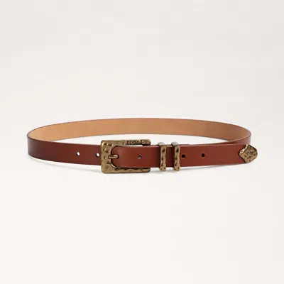 SAM EDELMAN SAM EDELMAN 25MM HAMMERED BELT LIGHT BROWN LEATHER