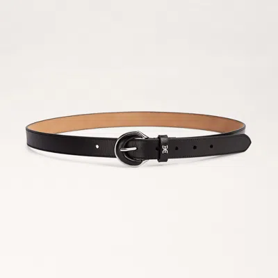 SAM EDELMAN SAM EDELMAN 25MM LEATHER INLAY BELT BLACK LEATHER