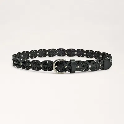 SAM EDELMAN SAM EDELMAN 28MM EE LINK BRAID BELT BLACK LEATHER