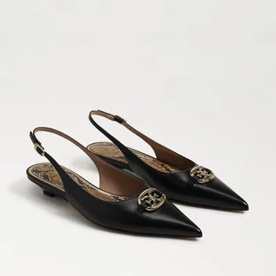 SAM EDELMAN SAM EDELMAN AGGIE SLINGBACK FLAT BLACK LEATHER