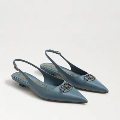 SAM EDELMAN SAM EDELMAN AGGIE SLINGBACK FLAT DARK COSTAL BLUE LEATHER