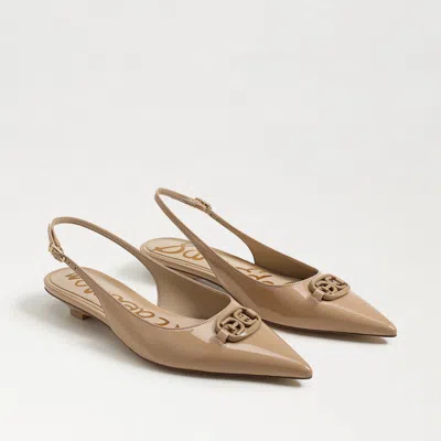 SAM EDELMAN SAM EDELMAN AGGIE SLINGBACK FLAT SIENNA TAN PATENT LEATHER