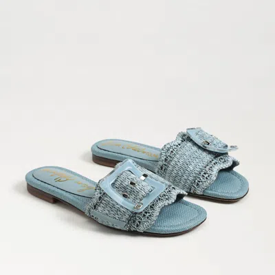 SAM EDELMAN SAM EDELMAN BAMBI SLIDE SANDAL COASTAL BLUE RAFFIA