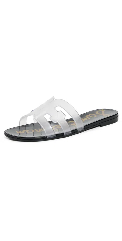 SAM EDELMAN BAY JELLY SANDALS CLEAR/BLACK