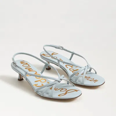 SAM EDELMAN SAM EDELMAN CRESSA STRAPPY KITTEN HEEL SANDAL CAPE BLUE LEATHER