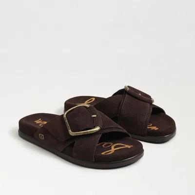 SAM EDELMAN SAM EDELMAN DARLA BUCKLE SLIDE SANDAL CAFE NOIR SUEDE