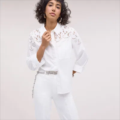 SAM EDELMAN SAM EDELMAN DOREY OVERSIZED LONG SLEEVE BUTTON DOWN BRIGHT WHITE