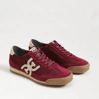 SAM EDELMAN SAM EDELMAN IVEY LACE UP SNEAKER FRENCH MERLOT LEATHER/SUEDE