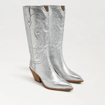 SAM EDELMAN SAM EDELMAN JAMES WESTERN BOOT SILVER LEATHER