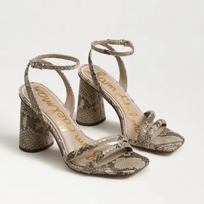 SAM EDELMAN SAM EDELMAN KIA BLOCK HEEL SANDAL LIGHT OAK MULTI PYTHON