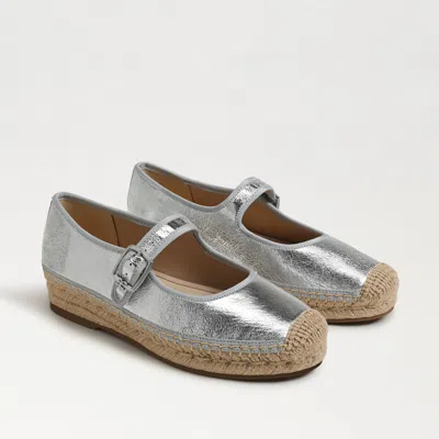 SAM EDELMAN SAM EDELMAN MACKIE ESPADRILLE MARY JANE SOFT SILVER LEATHER