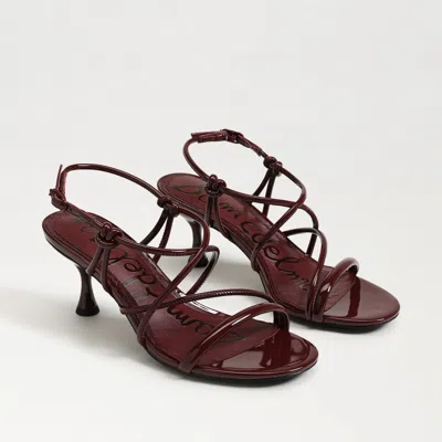 SAM EDELMAN SAM EDELMAN RIANA STRAPY HEEL SANDAL FRENCH MERLOT PATENT LEATHER